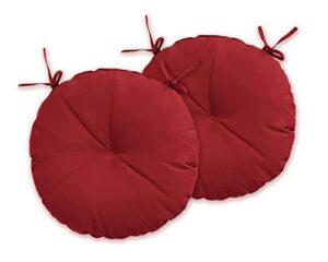 rosninika 2 pack round bistro seat cushions bistro chair cushion round cushion outdoor chair cushions with ties 15x15x4 inches wine red
