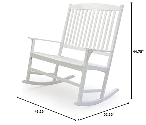 Cambridge Casual Bentley Porch Double Rocker, White