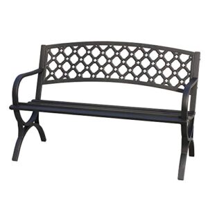 MAYPEX 4 Ft. Steel Garden Bench Patio Chair Yard Park Seating Outside Furniture 2-Person Loveseats