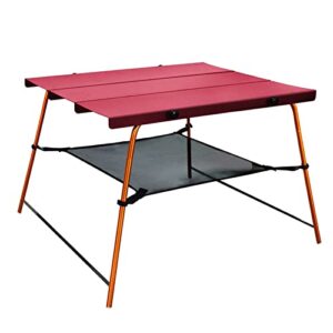 sunesa portable picnic table portable camping folding table ultralight compact aluminum table for fishing hiking outdoor camping home barbecue picnic foldable camping table (color : rojo)