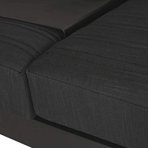 Christopher Knight Home Giovanna Outdoor 3 Seater Sofa, Dark Grey + Natural + Black Anodize