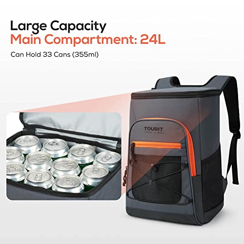 TOURIT Cooler Backpack Insulated 33 Cans Leakproof Backpack Cooler Lightweight for Picnics, Camping, Hiking, Beach, Trip