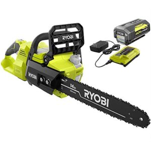 ryobi 40v brushless 14″ chainsaw w/battery and charger included