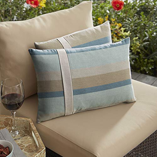 Mozaic Home Sunbrella Gateway Mist Outdoor Pillow Set, 2 Count (Pack of 1)