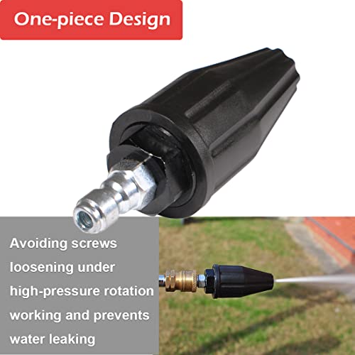 YAMATIC Pressure Washer Tips Turbo Nozzle, 360° Rotating Spray Turbo with 5 Spray Nozzles, 3000 PSI Max 3500 PSI with 1/4 inch Quick Connector for Cleaning Brick, Concrete Surfaces(4.0 GPM)