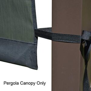 ALISUN Replacement Sling Canopy (with Ties) for 10 FT Pergola #S-J-110 & TP15-048C (Charcoal) (Canopy TOP ONLY)