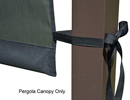 ALISUN Replacement Sling Canopy (with Ties) for 10 FT Pergola #S-J-110 & TP15-048C (Charcoal) (Canopy TOP ONLY)