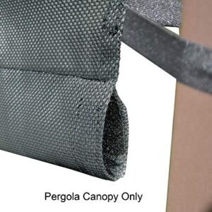 ALISUN Replacement Sling Canopy (with Ties) for 10 FT Pergola #S-J-110 & TP15-048C (Charcoal) (Canopy TOP ONLY)