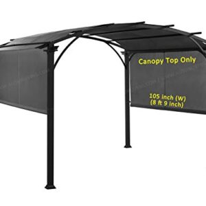 ALISUN Replacement Sling Canopy (with Ties) for 10 FT Pergola #S-J-110 & TP15-048C (Charcoal) (Canopy TOP ONLY)