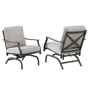 amazon brand – ravenna home archer steel-framed outdoor patio deep-seat chairs, set of 2, 31″w, gray