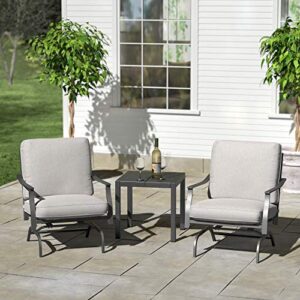 Amazon Brand - Ravenna Home Archer Steel-Framed Outdoor Patio Deep-Seat Chairs, Set of 2, 31"W, Gray