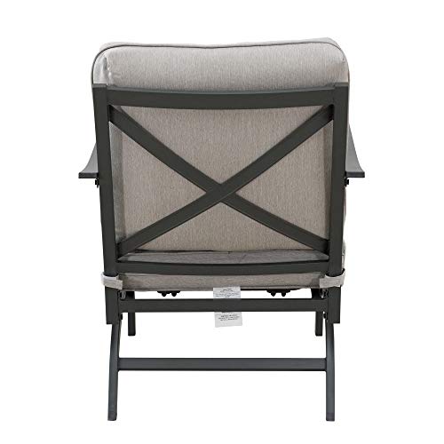 Amazon Brand - Ravenna Home Archer Steel-Framed Outdoor Patio Deep-Seat Chairs, Set of 2, 31"W, Gray