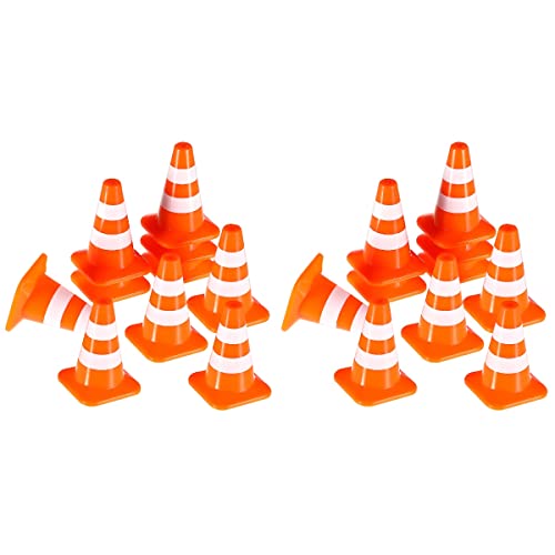 LUOZZY 20 Pcs Miniature Traffic Cones Kids Traffic Signs Toys Children Road Construction Cones Toys Sand Table Ornaments