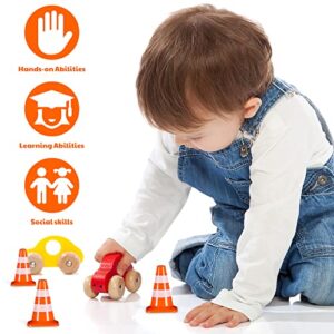 LUOZZY 20 Pcs Miniature Traffic Cones Kids Traffic Signs Toys Children Road Construction Cones Toys Sand Table Ornaments