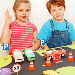 LUOZZY 20 Pcs Miniature Traffic Cones Kids Traffic Signs Toys Children Road Construction Cones Toys Sand Table Ornaments