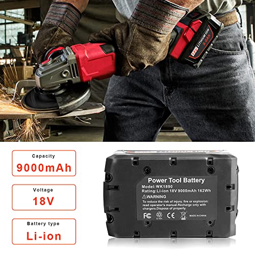 Upgraded 9.0Ah Replacement for Milwaukee 18v Battery 48-11-1828 48-11-1860 48-11-1890 Lithium Ion XC Extended Capacity with Intelligence and Extreme Weather Performance M18 Battery (1)