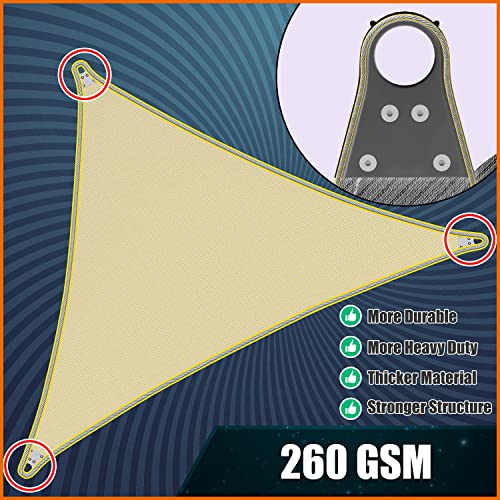 Amgo Super Ring Customized Size Order to Make 18' x 24' Beige Rectangle Square Sun Shade Sail ATAWS Canopy Awning Shades for Patio-Commercial Standard Heavy Duty-260 GSM