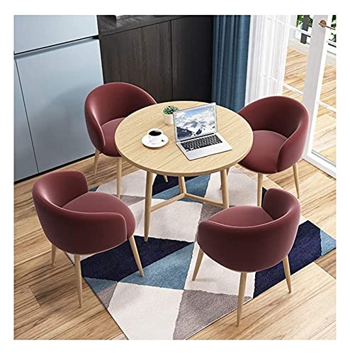 Office Business Hotel Lobby Dining Table Set, Office Table and Chair Set Hotel Reception Lounge Reception Table and Chair Set Round Table Office Hotel Living Room 1 Table 4 Chairs Tea Shop Dessert Sho