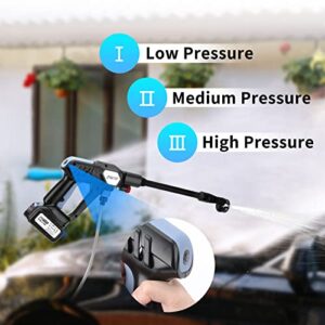 Vagueior Cordless Pressure Washer Gun, 950PSI Portable Power Cleaner,with 21V 4.0AH Battery and Charging Kit, 6-in-1 Nozzle, Suitable for Outdoor Cleaning and Watering. (Black)