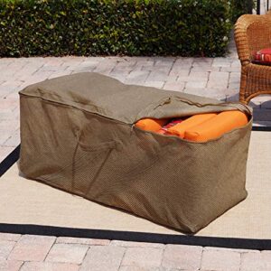 Budge NeverWet Mojave Patio Cushion Storage Bag, Black Ivory, 22" H x 48" W x 18" Deep