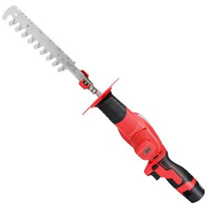 hedge trimmers 2-in-1 22inch 1400rpm light weight 3/5” cutting capacity with 2.0ah battery and charger cordless hedge trimmers
