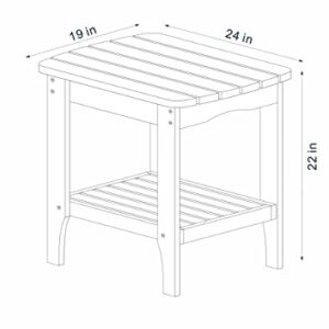 Shine Company 4103N Long Island Rectangular Patio Side Table – Natural