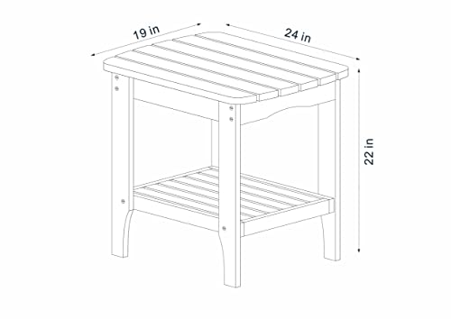 Shine Company 4103N Long Island Rectangular Patio Side Table – Natural