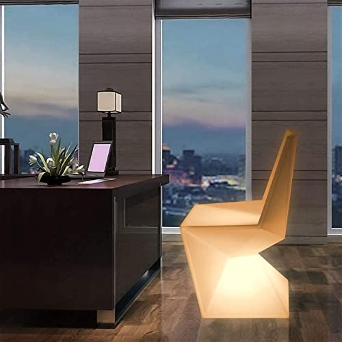 Magshion Color Changing LED Light Up Chair with Backrest Light Up Furniture Dining Chair, Rechargeable Pub Club Lounge Party Seat with Remote