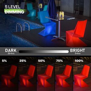 Magshion Color Changing LED Light Up Chair with Backrest Light Up Furniture Dining Chair, Rechargeable Pub Club Lounge Party Seat with Remote