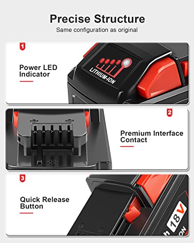 Replacement for Milwaukee M-18 Battery 9.0Ah 2/pk M18 M18b 48-11-1850 48-11-1840 48-11-1815 48-11-1820 48-11-1852 48-11-1828 48-11-1822 Cordless Power Tool