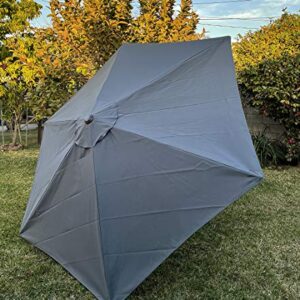 BELLRINO Replacement * GRAY * Umbrella Canopy for 9 ft 6 Ribs (Canopy Only) (GRAY-96)