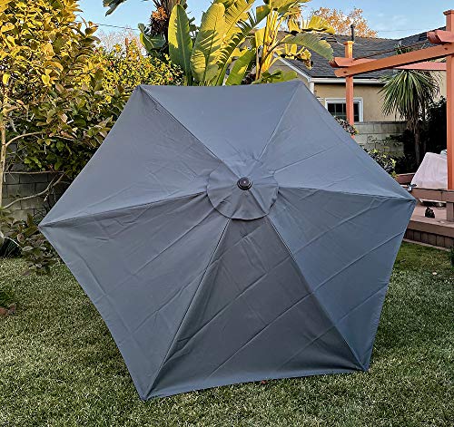 BELLRINO Replacement * GRAY * Umbrella Canopy for 9 ft 6 Ribs (Canopy Only) (GRAY-96)
