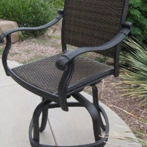 Santa Clara Outdoor Patio Set 6pc Swivel Barstools 30" H Dark Bronze Cast Aluminum