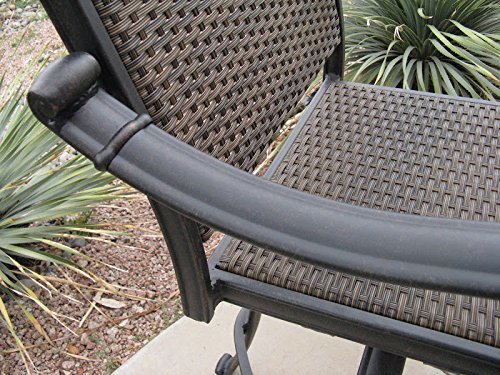 Santa Clara Outdoor Patio Set 6pc Swivel Barstools 30" H Dark Bronze Cast Aluminum