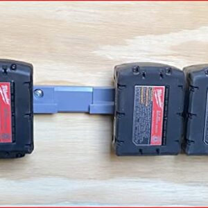 Battery Holder for 4x Milwaukee 18V Batteries | M18 Battery Holder Milwaukee | Battery Storage for Milwaukee 18V | Wall Mount for Milwaukee M18 Batteries