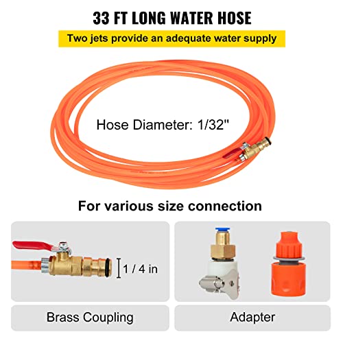 Happybuy Water Fed Pole Kit, 30ft Length Water Fed Brush w/ Squeegee, 9m Water Fed Cleaning System, 3-in-1 Aluminum Outdoor Window Cleaner w/ 33' Hose, Cleaning Tool for Window Glass, Solar Panel