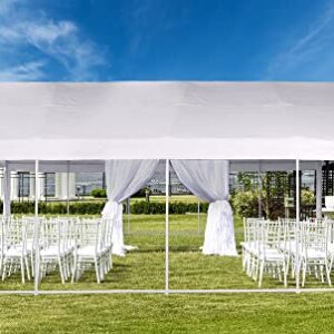 YITAHOME 20x40 ft Outdoor Heavy Duty Party Tent Wedding Event Shelters Upgraded Galvanized Canopy with Large White Roof, Removable Sidewalls & 4 Storage Bags