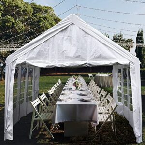 YITAHOME 20x40 ft Outdoor Heavy Duty Party Tent Wedding Event Shelters Upgraded Galvanized Canopy with Large White Roof, Removable Sidewalls & 4 Storage Bags