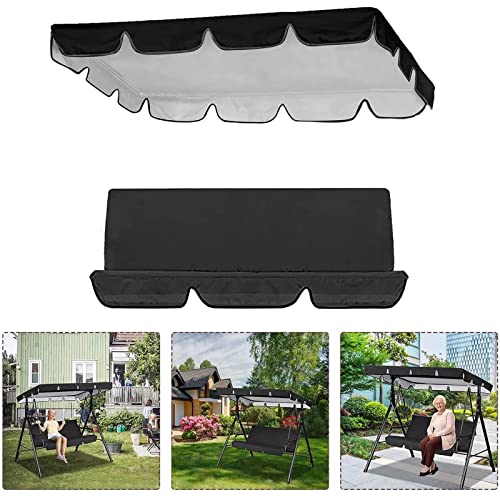 Canopy Swing Top Replacement 2 Seater, Outdoor Glider Canopy, Outdoor Patio Swing Canopy Replacement Top Cover for 2/3-Seater-Swing Chair All Weather Protection Porch Swings