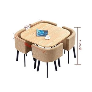 Office Business Hotel Lobby Dining Table Set, Simple Office Reception Room Table and Chair Set, Table Office Reception Negotiation Table Coffee Shop Hotel Lounge Solid Wood Round Table (Color : A) (C