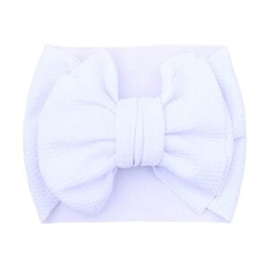 vereinen linen bows for girls stretch infant headwear 2 pc girls headband hairband baby bowknot kids hair accessories hair color ideas (white, one size)