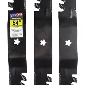 MaxPower 561738XB 3 Blade Commercial Mulching Set for 54" Cut Craftsman, Husqvarna, Poulan s 532187255, 187254, 187255, 187256, Replaces OEM no. 32187255, 532187256, Black