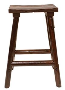 char log saddle stool, 28-inch