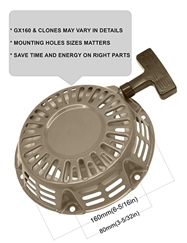 YAMAKATO GX160 Recoil Starter GX200 Pull Start Assembly for Honda GX120 2500 3000 5.5hp 6.5hp Pull Cord Rope Aftermarket