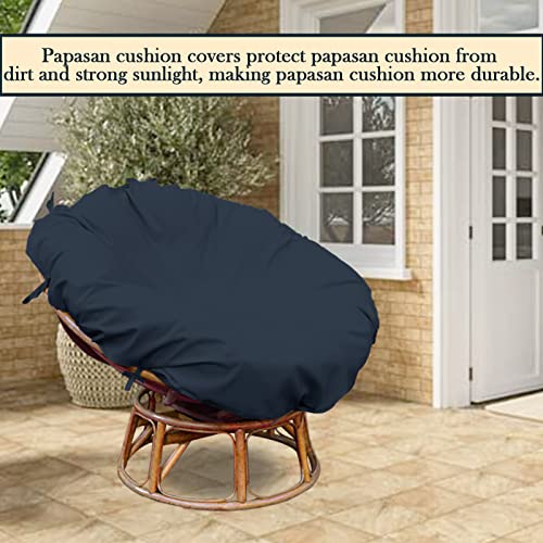 Qaworci Papasan Chair Cushion Cover Only, 55 in Papasan Chair Cushion Cover Water Resistant, Zippered Papasan Chair Covers, Washable Papasan Covers with Straps(Blue)