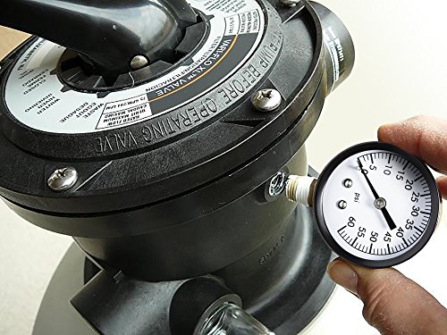 Aquatix Pro Pool Filter Pressure Gauge - Premium Spa/Pool/Aquarium Water Pressure Gauge, 2" Dial, 0-60 Psi, Bottom Mount 1/4", Compatible with Most Brands Such as Hayward, Pentair & Jandy