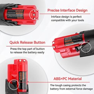 Dasnite 2Pack 3500mAh 12V Lithium Replacement for Milwaukee 12V Battery XC Lithium 48-11-2401 48-11-2402 48-11-2420 48-11-2430 48-11-2440 48-11-2460 48-11-2411 48-11-2412 Cordless Tools Battery