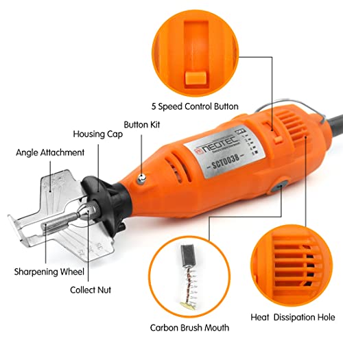 NEO-TEC Electric Chainsaw Sharpener Kit, 3 in 1 Chainsaw File 180W Power Chain Saw Blade Sharpener Tool