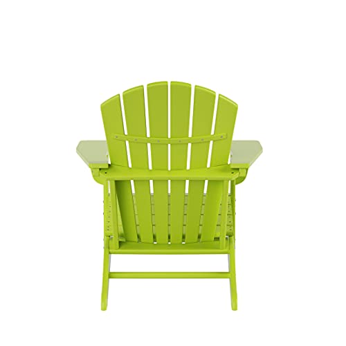 WO Outdoor Furniture Adirondack Chairs, Weather Resistant, Premium Quality HDPE Plastic for Patio, Garden, Backyard, etc, Lime Green