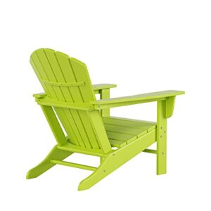 WO Outdoor Furniture Adirondack Chairs, Weather Resistant, Premium Quality HDPE Plastic for Patio, Garden, Backyard, etc, Lime Green